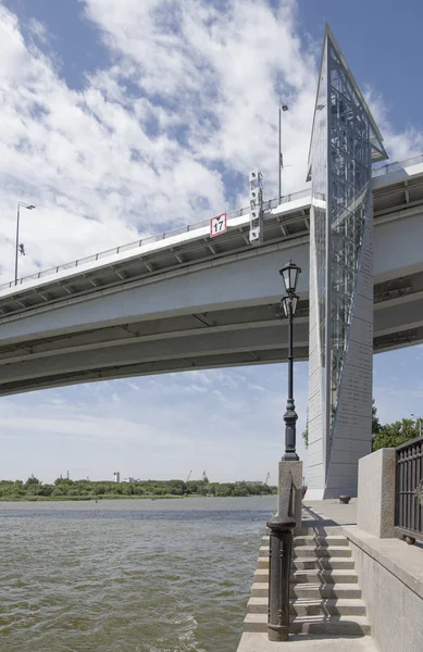 Rostov Don Rusland Juni 2018 Auto Brug Rivier Don Voroshilovsky — Stockfoto