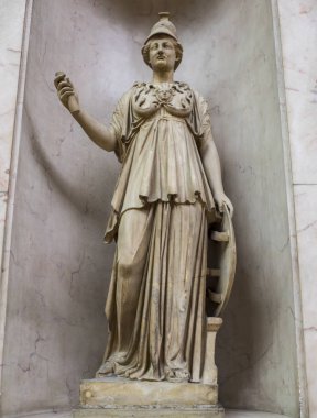  Paris; Fransa-Mayıs 03; 2017: mermer, Athena. Louvre