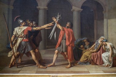   Paris; Fransa-Mayıs 03; 2017: David (Jacques Louis). Horatii yemini. 1784. louvre