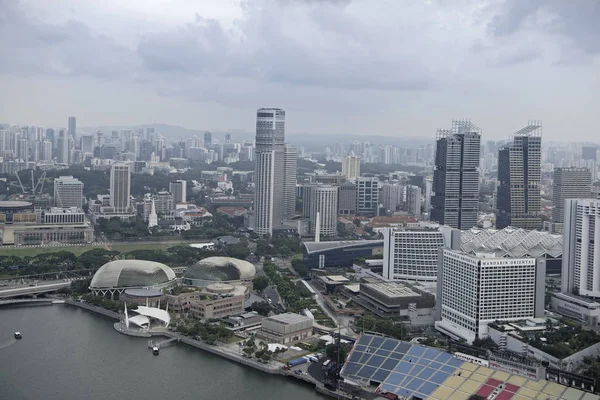 Singapur Singapur Sierpień 2018 Widok Esplanade Teatry Tarasu Widokowego Hotelu — Zdjęcie stockowe