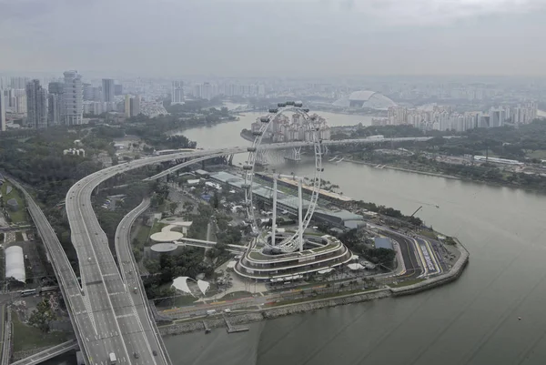 Singapur Singapur Srpna 2018 Pohled Vyhlídkového Kola Singapore Flyer Ochozu — Stock fotografie