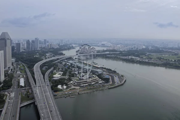 Singapur Singapur Sierpień 2018 Widok Singapore Flyer Tarasu Widokowego Hotelu — Zdjęcie stockowe