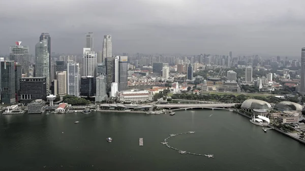 Singapour Singapour Août 2018 Vue Marina Bay Depuis Pont Observation — Photo