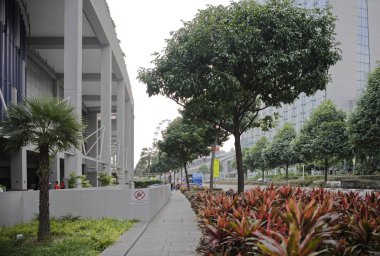 Singapur; Singapur-Ağustos 07; 2018: Marina Bay Sands Hotel çevresinde