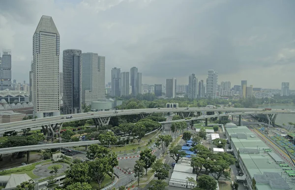 シンガポール フライヤーからの都市のシンガポール シンガポール 2018 ビュー — ストック写真