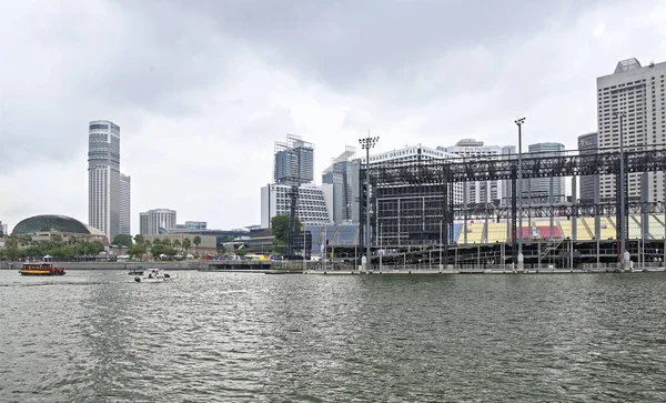 Singapur Singapur Sierpień 2018 Zobacz Pływaka Marina Bay Zbiornika Marina — Zdjęcie stockowe