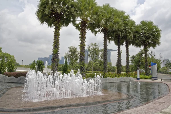 Singapore Singapore August 2018 View Fountain Marina Barrage — Stock Photo, Image