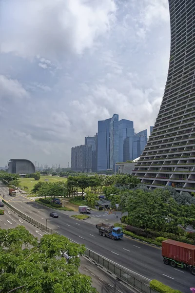 Singapore Singapur Ağustos 2018 Sheares Ave Yusufçuk Köprüsü Nden Görünüm — Stok fotoğraf