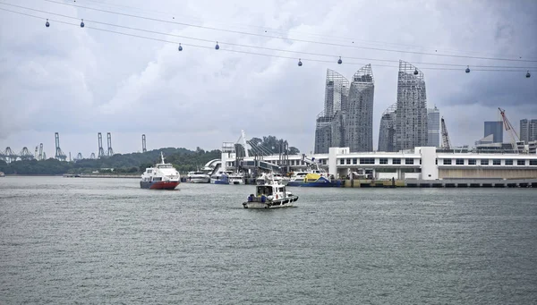 Singapur Singapur Sierpień 2018 Widok Cieśniny Singapur Sentosa Brama — Zdjęcie stockowe