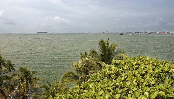 Singapur Singapur Agosto 2018 Vista Del Estrecho Singapur Desde Playa — Foto de Stock