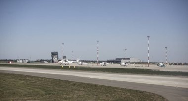  Rostov on Don, Rusya Federasyonu - 11 Ağustos 2018: Havaalanı Uçak havaalanından Dünya Kupası 2018.View için inşa Platov,