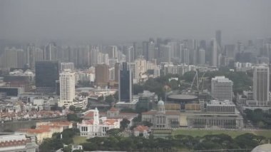 Singapore, Singapur-07 Ağustos 2018: Görünüm, Singapore Flyer Marina Bay Sands otelinin gözlem güverteden