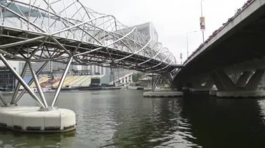 Singapore, Singapur-06 Ağustos 2018: Helix Bridge.On köprü vardır yayalar