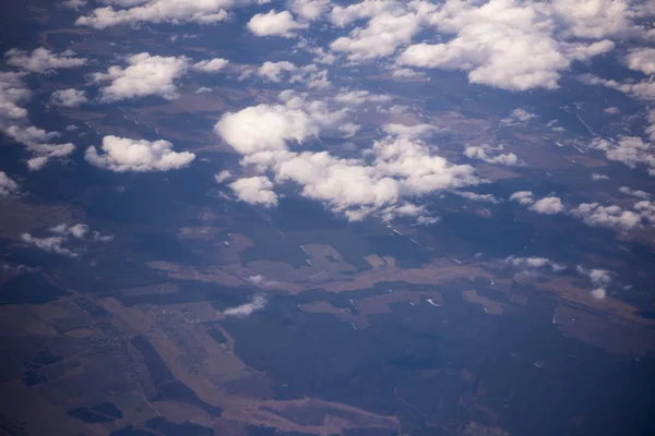 ヨーロッパで雲を航空機からのビュー — ストック写真