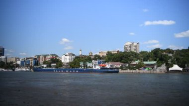 Rostov-on-Don, Rusya - 11 Ağustos 2019 : Gemi Don nehri boyunca gidiyor