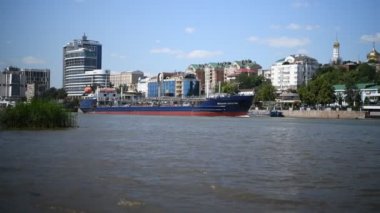 Rostov-on-Don, Rusya - 11 Ağustos 2019 : Gemi Don nehri boyunca gidiyor