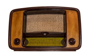 20. Yüzyıl Ortası Radyo Alıcısı - Beyaz'da İzole