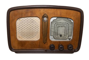 20. Yüzyıl Ortası Radyo Alıcısı - Beyaz'da İzole