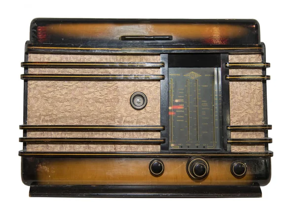 Радиоприемник середины 20 века - изолирован на белом — стоковое фото