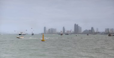 Siyam Körfezi manzarası ve Pattaya.Tayland - Eylül