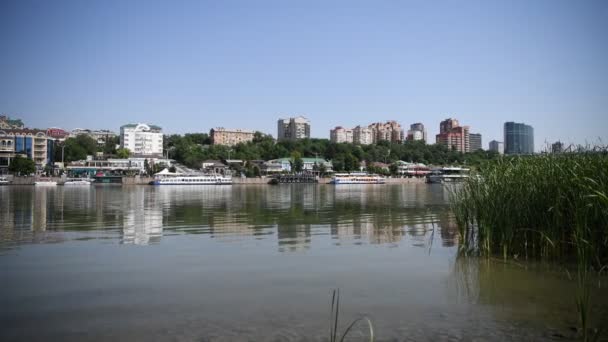 Rostov Don Russia July 2020 Ships Don River See Left — 비디오