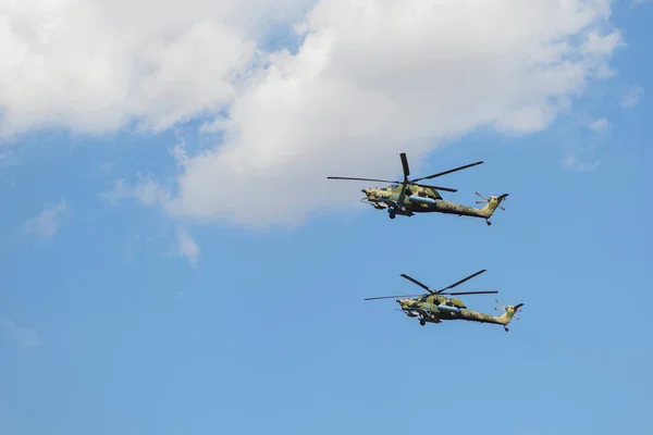 Rostov Don Rusia Agosto 2020 Helicóptero Campo Entrenamiento Militar — Foto de Stock