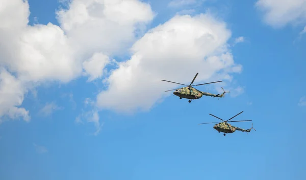 Rosztov Don Oroszország 2020 Augusztus Helikopter Katonai Kiképzőpályán — Stock Fotó