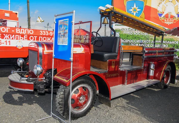 Rostov Sur Don Russie Août 2020 Camion Pompiers Modèle Rétro — Photo