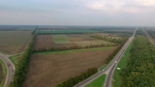 Estrada entre campos — Vídeo de Stock