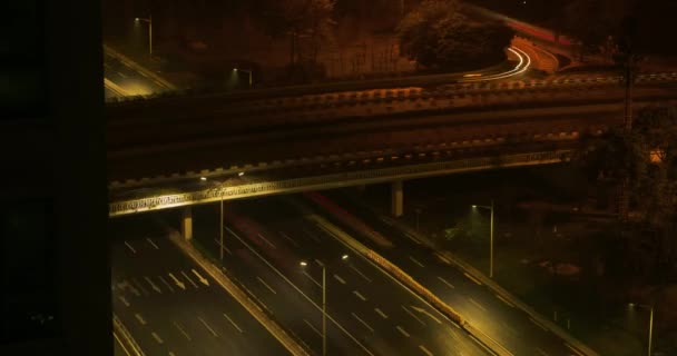 Night Road time lapse China, Shenzhen — Stockvideo