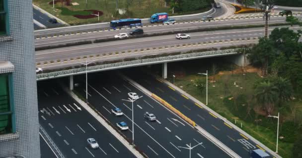 Road close-up Shenzhen stad China timelapse — Stockvideo