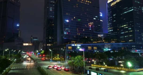 Noite lapso de tempo China, Shenzhen — Vídeo de Stock
