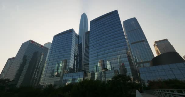 Skyskrapor Shenzhen Porslin Tid Förflutit Royaltyfri Stockfilm