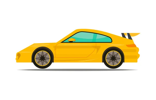 Jaune Super Vitesse Voiture Course — Image vectorielle