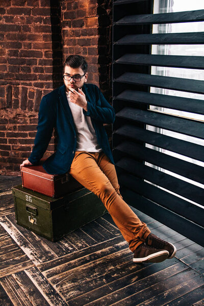Portrait of handsome man with beard. Close-up