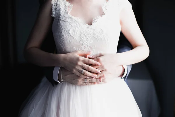 Bukiet ślubny ładne w rękę panny młodej — Zdjęcie stockowe