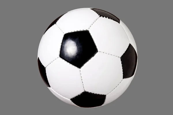 soccer ball isolated, cut out, black and white classic ball, football free, on a grey background, easy to cut out