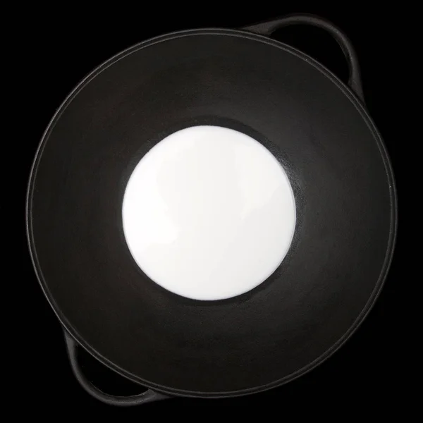 Milk Wok Black Background — Stock Photo, Image