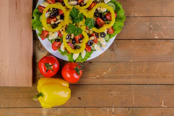 Groente Salade Met Kaas Kwartel Eieren — Stockfoto