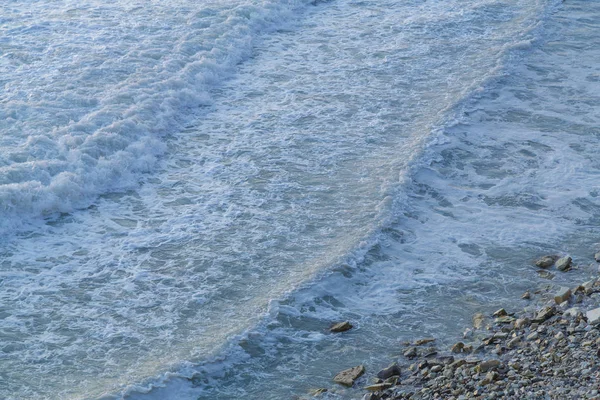 Waves Moving Dioganal Sea Foam Close — Stock Photo, Image