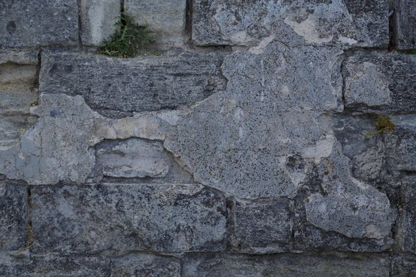 Υφή Τοιχοποιία Θραύσμα Του Αρχαίου Τείχους Οριζόντια — Φωτογραφία Αρχείου