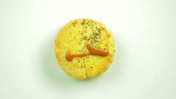 Cookies Med Målade Nummer Ett Rörelse Cirkel — Stockvideo