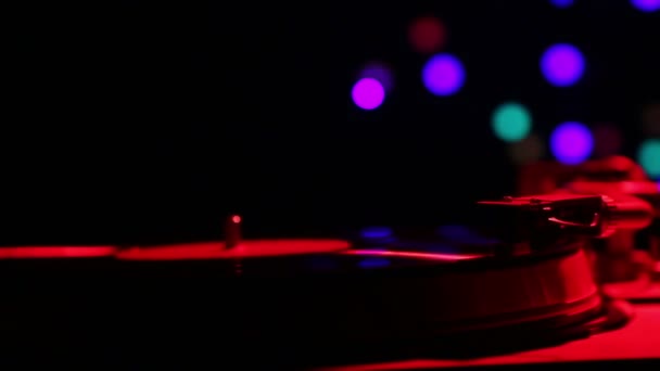 Vinyl Record Player Disco Light — Stock Video