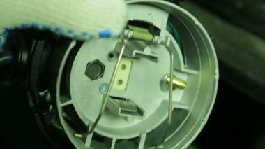 Tiyatro profil spot ışığı ile çalıştığı, arka görüş