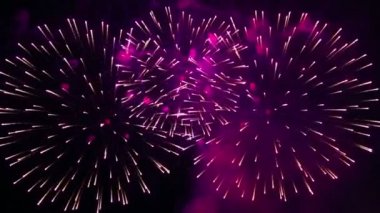 gece gökyüzünde Festival havai fişek mor yangın yanıp sönen