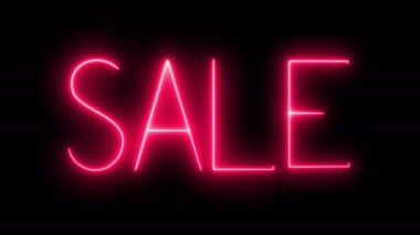 Bir satış çerçevesinde mavi ve kırmızı çiçeklerNeon yazıt. Yüzde 10 indirim