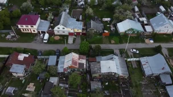 Stugby i den ekologiska regionen grön zon. Aero Ordförande — Stockvideo