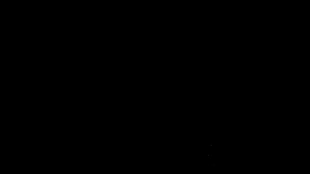 Světla multi-efekt ohňostroje na černém pozadí noční oblohy — Stock video