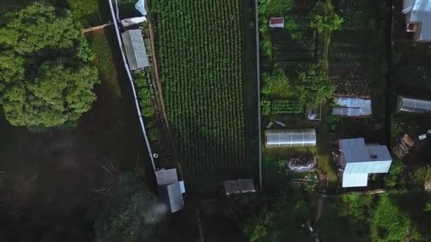 Villaggio vacanze e fumo dal camino di una casa, bagni — Video Stock