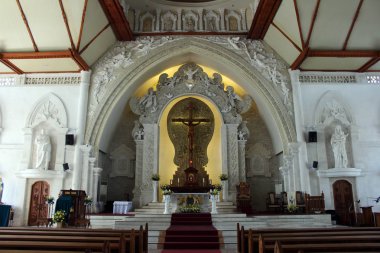 Bali Katolik Kilisesi Kutsal Ruh katedral. Güzel asimilasyon yerel Balinese kültürü ile. Mayıs 2018 Denpasar içinde alınan.